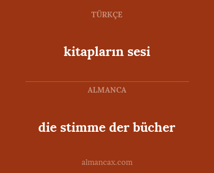 kitapların sesi - die stimme der bücher