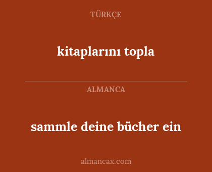 kitaplarını topla - sammle deine bücher ein