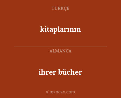 kitaplarının - ihrer bücher