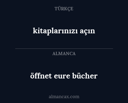 kitaplarınızı açın - öffnet eure bücher