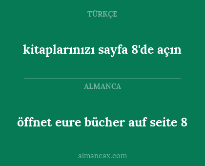 kitaplarınızı sayfa 8'de açın - öffnet eure bücher auf seite 8