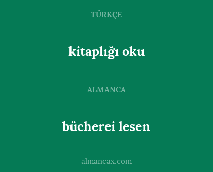 kitaplığı oku - bücherei lesen