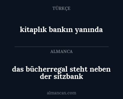 kitaplık bankın yanında - das bücherregal steht neben der sitzbank