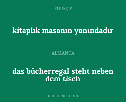 das bücherregal steht neben dem tisch - kitaplık masanın yanındadır