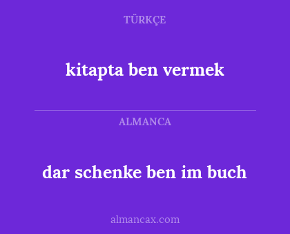kitapta ben vermek - dar schenke ben im  buch