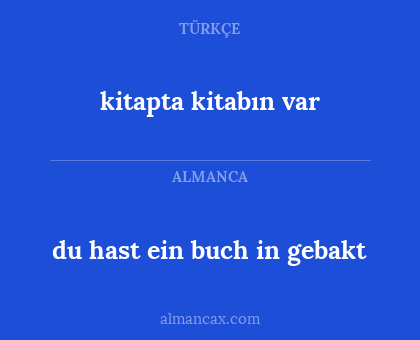 kitapta kitabın var - du hast ein buch in gebakt