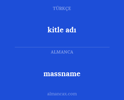 kitle adı - massname