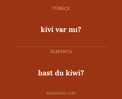 hast du kiwi? - kivi var mı?