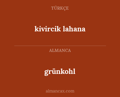 grünkohl - kivircik lahana