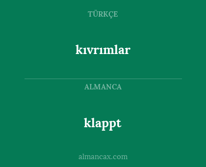 kıvrımlar - klappt