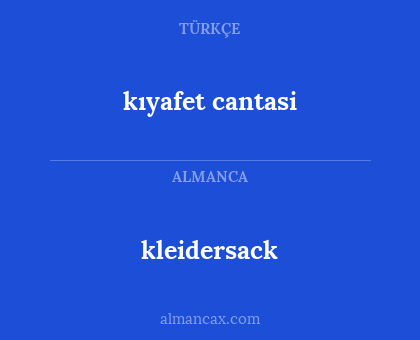 kleidersack - kıyafet cantasi