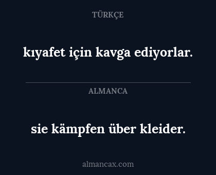 sie kämpfen über kleider. - kıyafet için kavga ediyorlar.