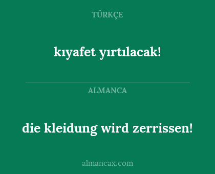 die kleidung wird zerrissen! - kıyafet yırtılacak!