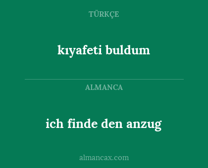 kıyafeti buldum - ich finde den anzug