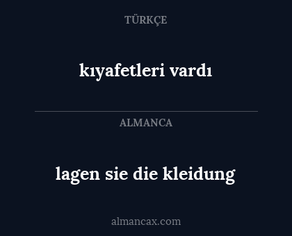 kıyafetleri vardı - lagen sie die kleidung