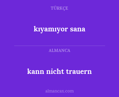 kann nicht trauern - kıyamıyor sana
