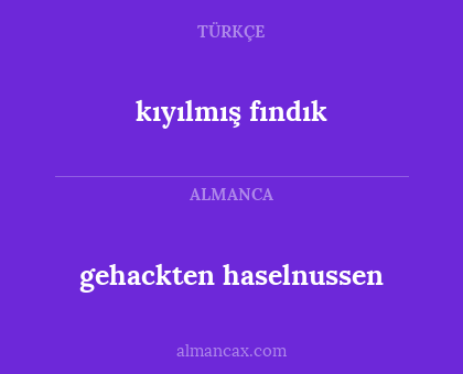 gehackten haselnussen - kıyılmış fındık