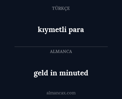 kıymetli para - geld in minuted