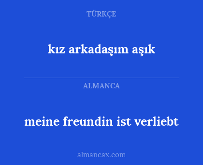 kız arkadaşım aşık - meine freundin ist verliebt