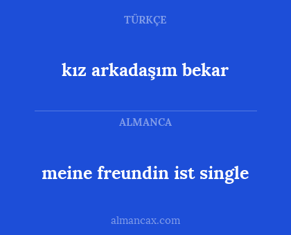 kız arkadaşım bekar - meine freundin ist single