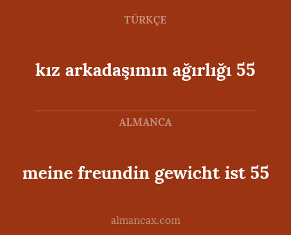 kız arkadaşımın ağırlığı 55 - meine freundin gewicht ist 55