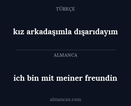 kız arkadaşımla dışarıdayım - ich bin mit meiner freundin