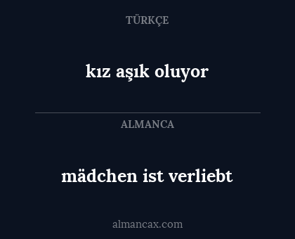 mädchen ist verliebt - kız aşık oluyor
