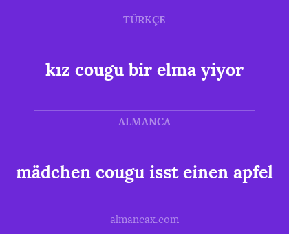 mädchen cougu isst einen apfel - kız cougu bir elma yiyor