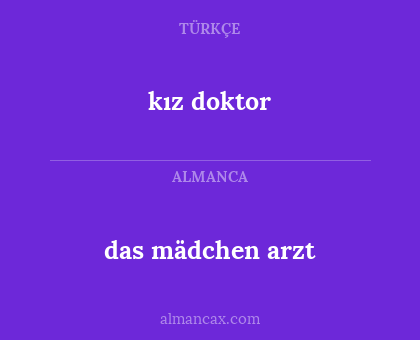 das mädchen arzt - kız doktor