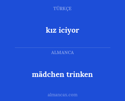 mädchen trinken - kız iciyor