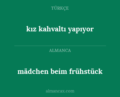 mädchen beim frühstück - kız kahvaltı yapıyor