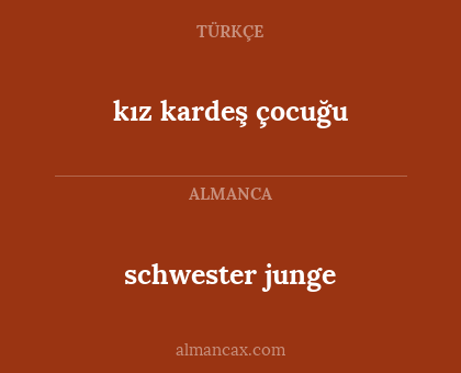 schwester junge - kız kardeş çocuğu