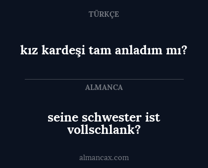kız kardeşi tam anladım mı? - seine schwester ist vollschlank?