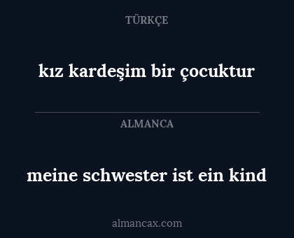 kız kardeşim bir çocuktur - meine schwester ist ein kind
