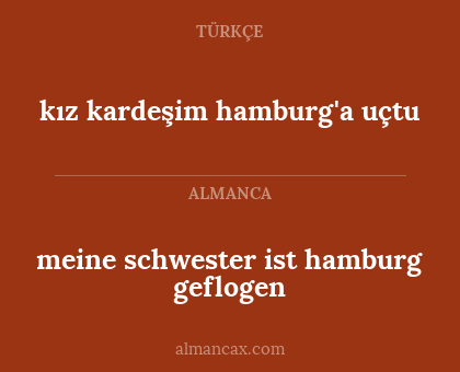 kız kardeşim hamburg'a uçtu - meine schwester ist hamburg geflogen