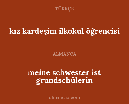 kız kardeşim ilkokul öğrencisi - meine schwester ist grundschülerin