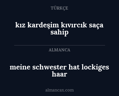 meine schwester hat lockiges haar - kız kardeşim kıvırcık saça sahip