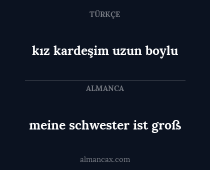 kız kardeşim uzun boylu - meine schwester ist groß