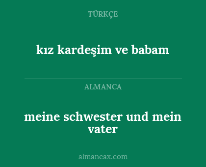 kız kardeşim ve babam - meine schwester und mein vater