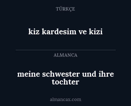 meine schwester und ihre tochter - kiz kardesim ve kizi