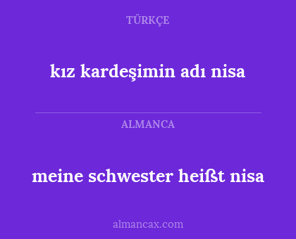 kız kardeşimin adı nisa - meine schwester heißt nisa