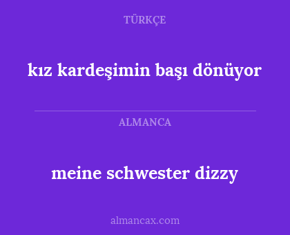 meine schwester dizzy - kız kardeşimin başı dönüyor