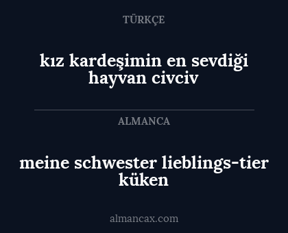 kız kardeşimin en sevdiği hayvan civciv - meine schwester lieblings-tier küken