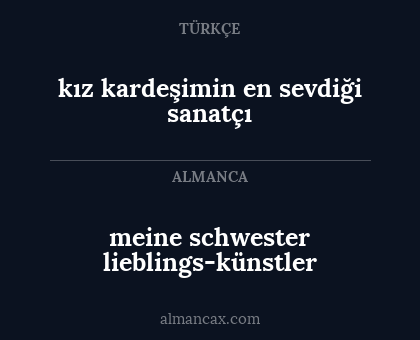 meine schwester lieblings-künstler - kız kardeşimin en sevdiği sanatçı
