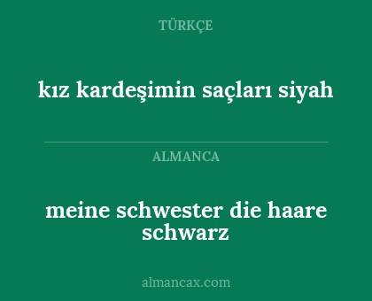 kız kardeşimin saçları siyah - meine schwester die haare schwarz