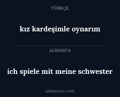 kız kardeşimle oynarım - ich spiele mit meine schwester