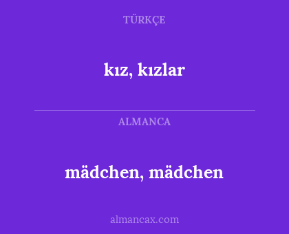 kız, kızlar - mädchen, mädchen