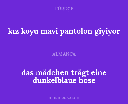 das mädchen trägt eine dunkelblaue hose - kız koyu mavi pantolon giyiyor