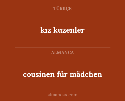 kız kuzenler - cousinen für mädchen