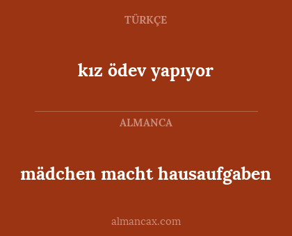 mädchen macht hausaufgaben - kız ödev yapıyor